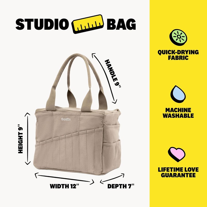 Soolla Studio Bag - World's Most Loved Art Supply & Pottery Tool Bag, Machine Washable, Over 30 Pockets, 10 Premium Colors, Quick-Dry Canvas, Organizer for Crafts, Sewing, Knitting, Adults, Students, - Image 5